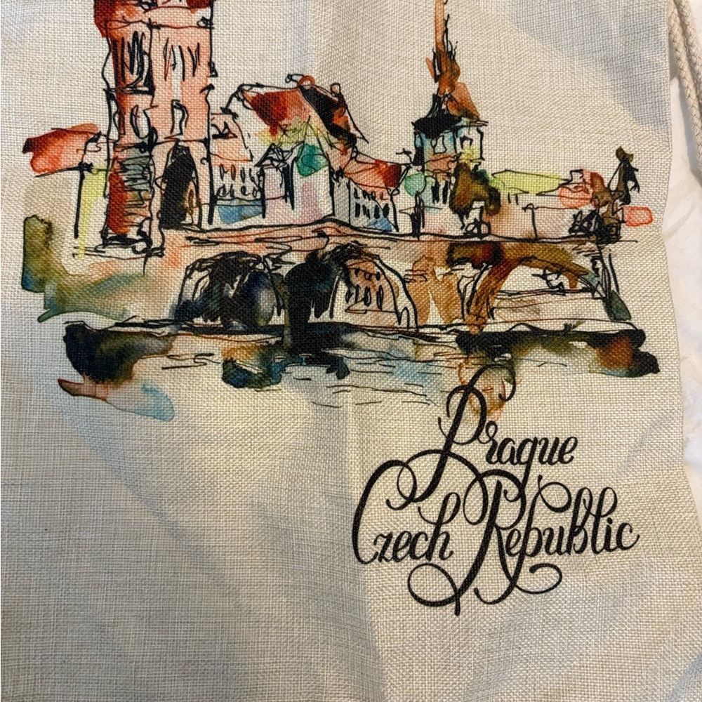 Prague Drawstring Backpack and Pocket Guide Book - Picture 2 of 5